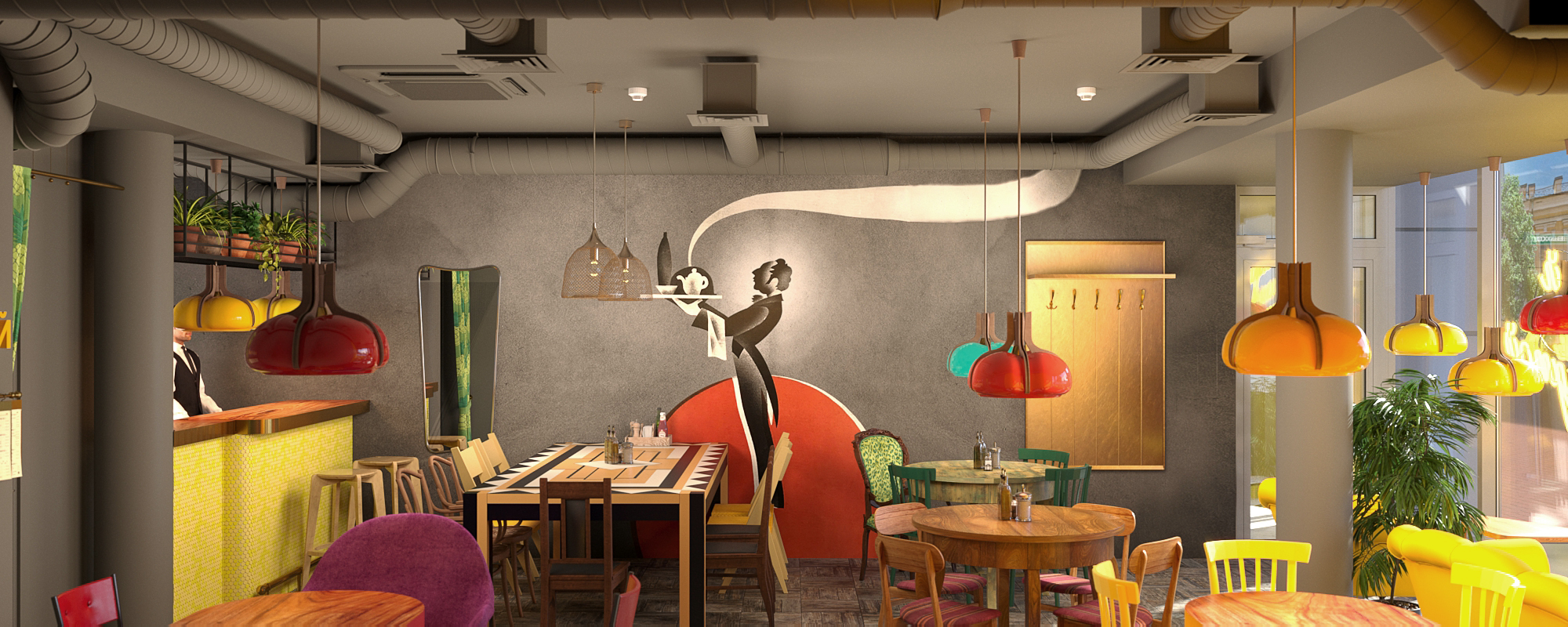imagen de Visualización de un restaurante en Tver en 3d max corona render