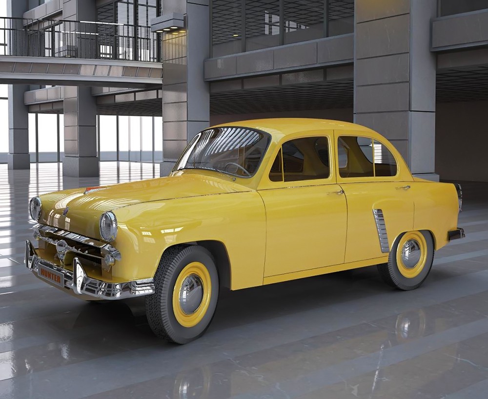 Yellow "Moskvich" (1) in 3d max vray image