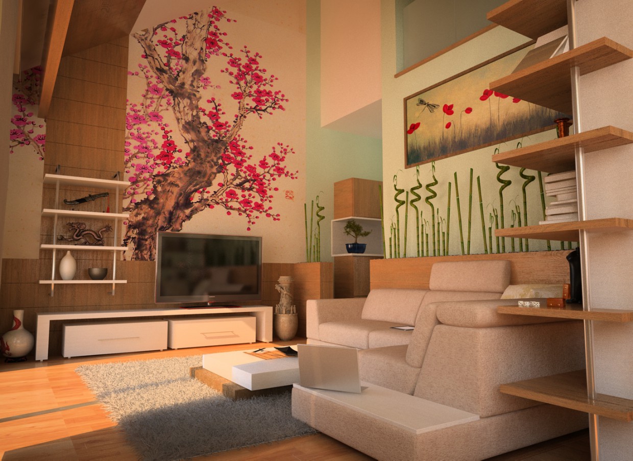 Oriental Spring in 3d max vray image