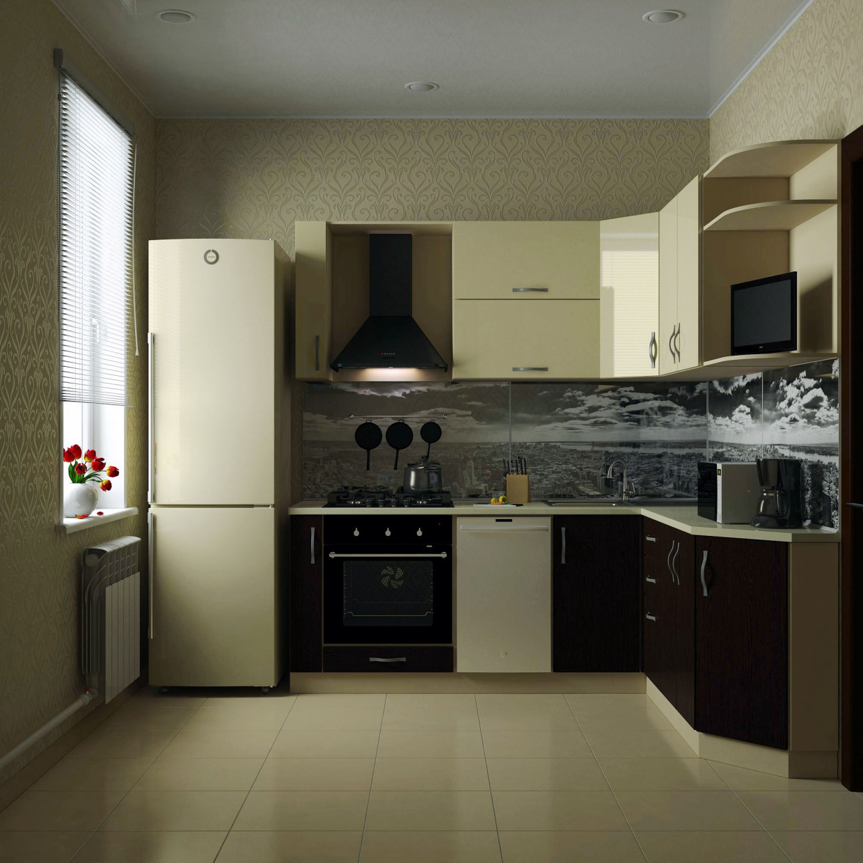 "Hruschevke" में रसोई 3d max vray 2.0 में प्रस्तुत छवि