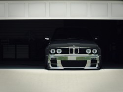 BMW in a garage