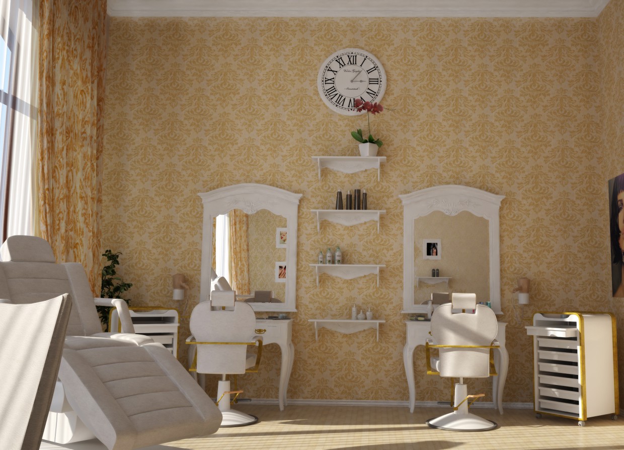 Beauty salon in the hotel. in 3d max vray image