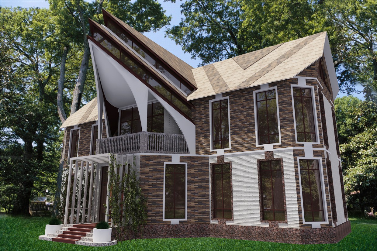 the exterior of a house in 3d max vray image