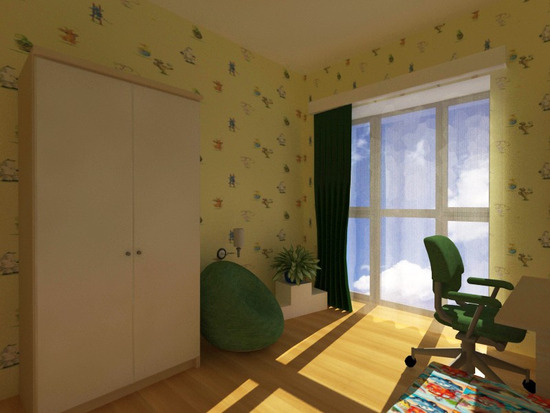 Çocuk odası in 3d max vray resim