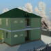 House with statues. Winter mood in 3d max vray image