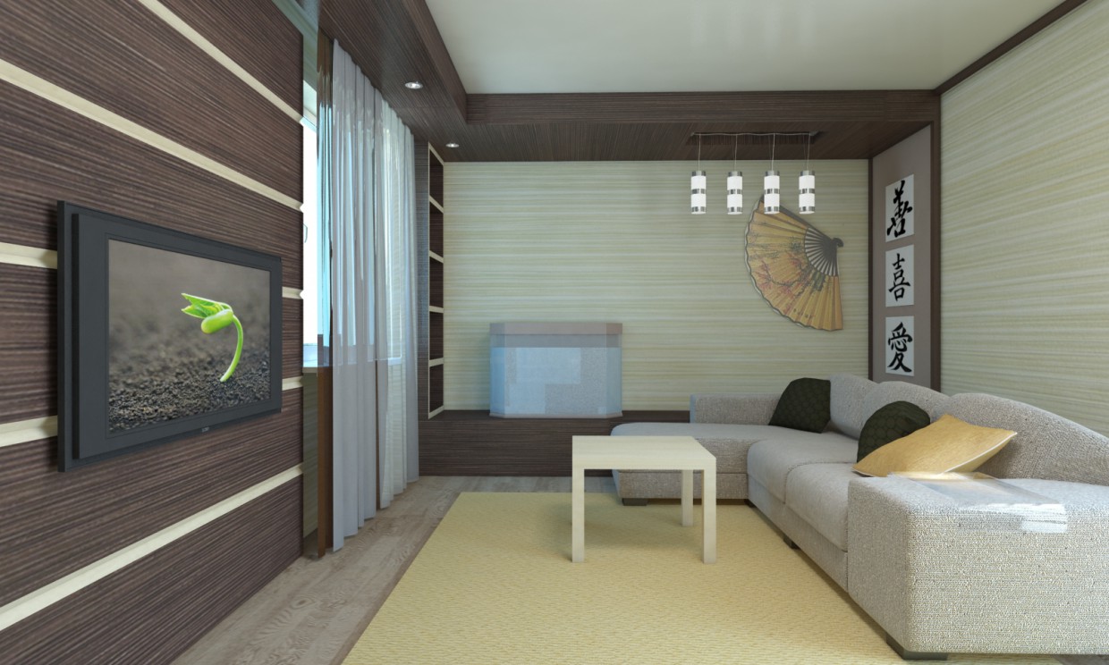 living room 1 option in 3d max vray image