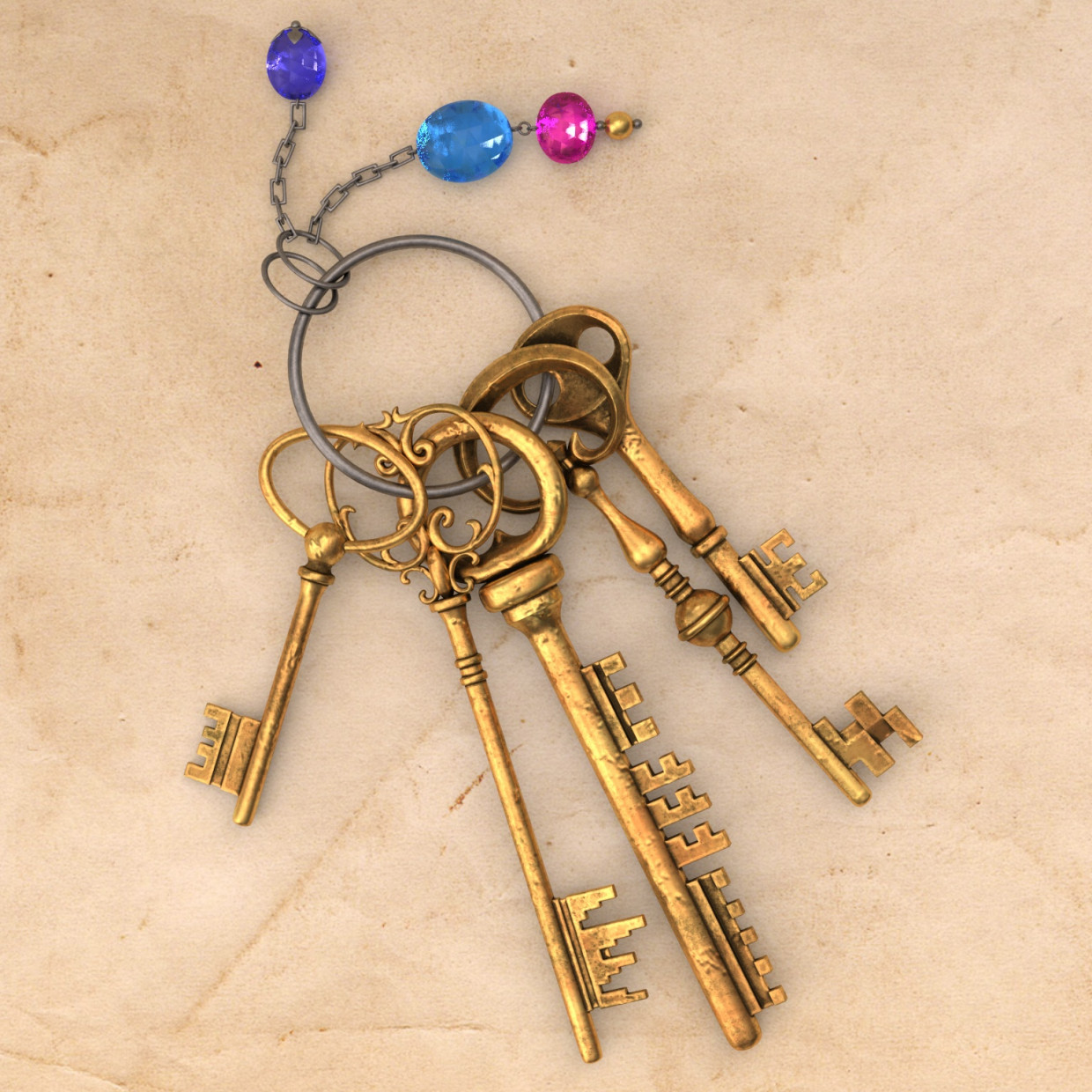 Ключі з брелока в 3d max vray 3.0 зображення
