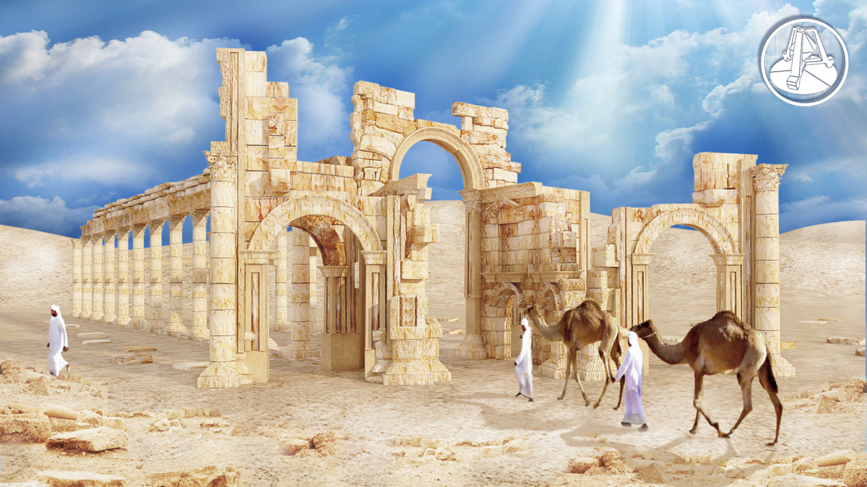 Arco triunfal de Palmira em 3d max vray 2.5 imagem