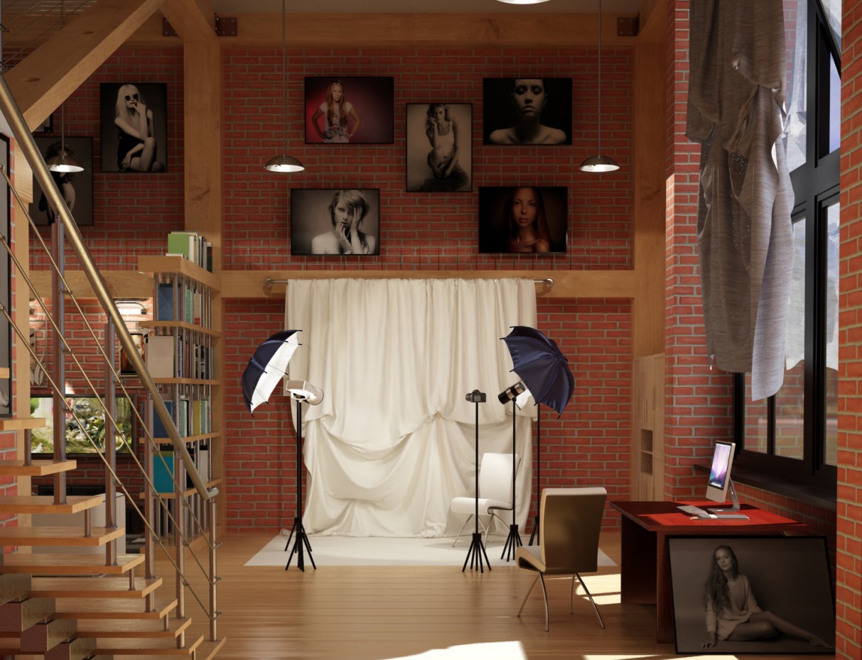 Apartamento Studio em 3d max vray imagem