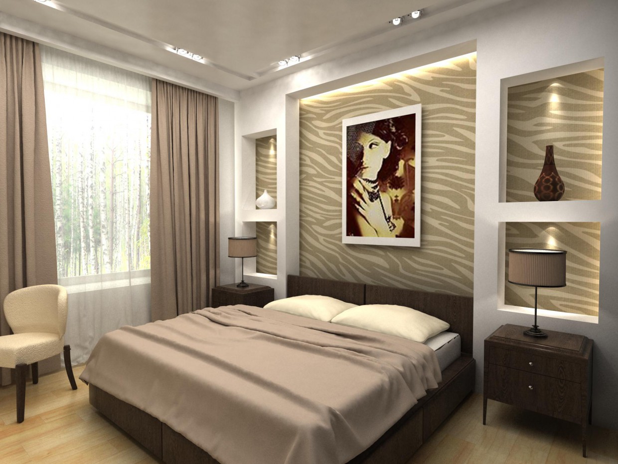 спальная комната в 3d max vray изображение