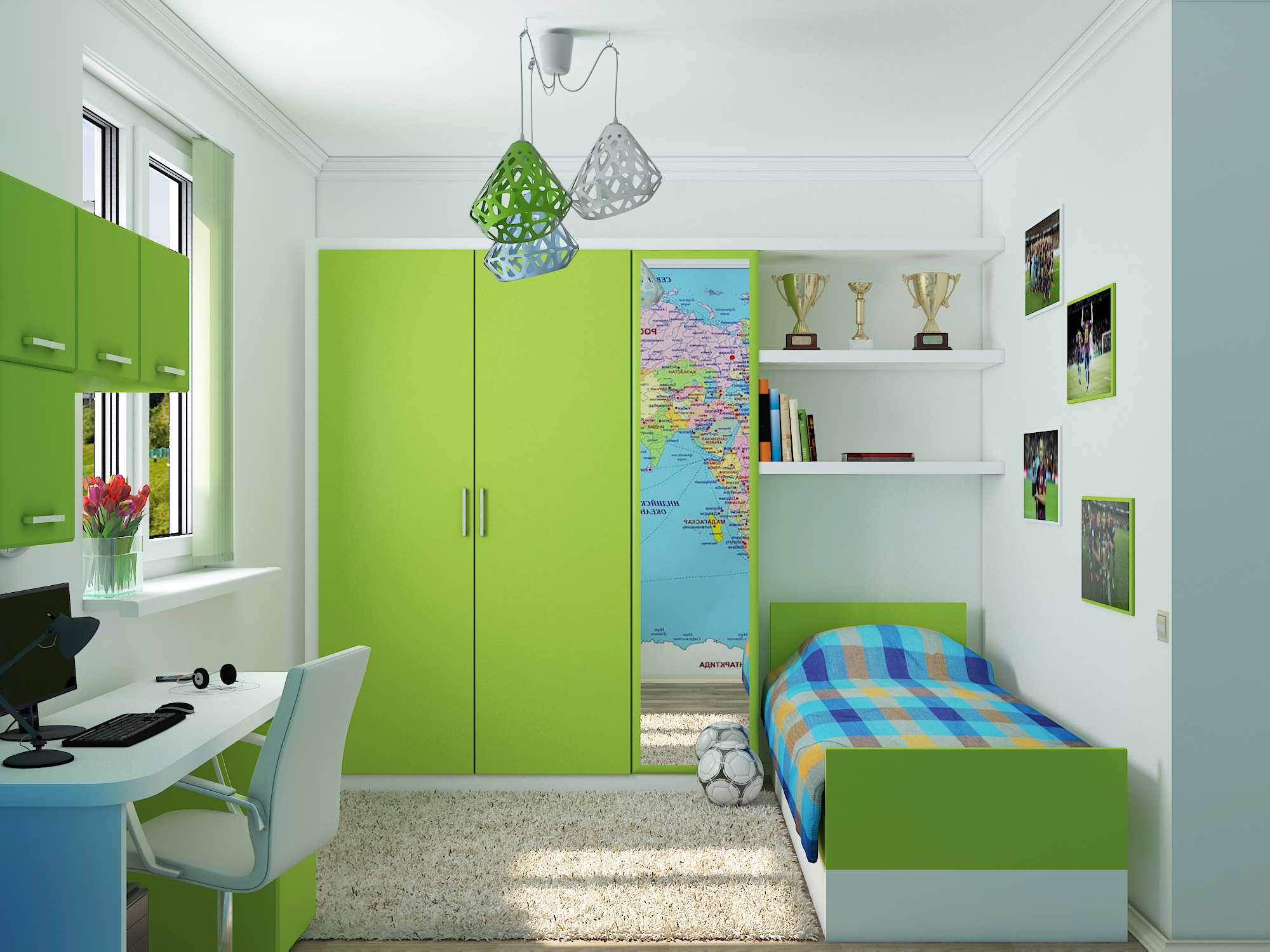 Детская комната для подростка в 3d max vray 3.0 изображение