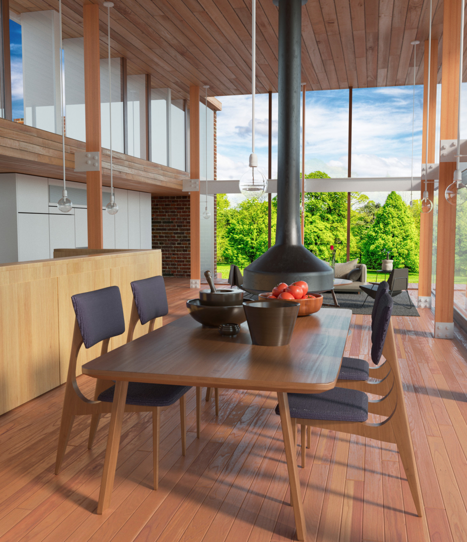 Oak-house в 3d max corona render изображение