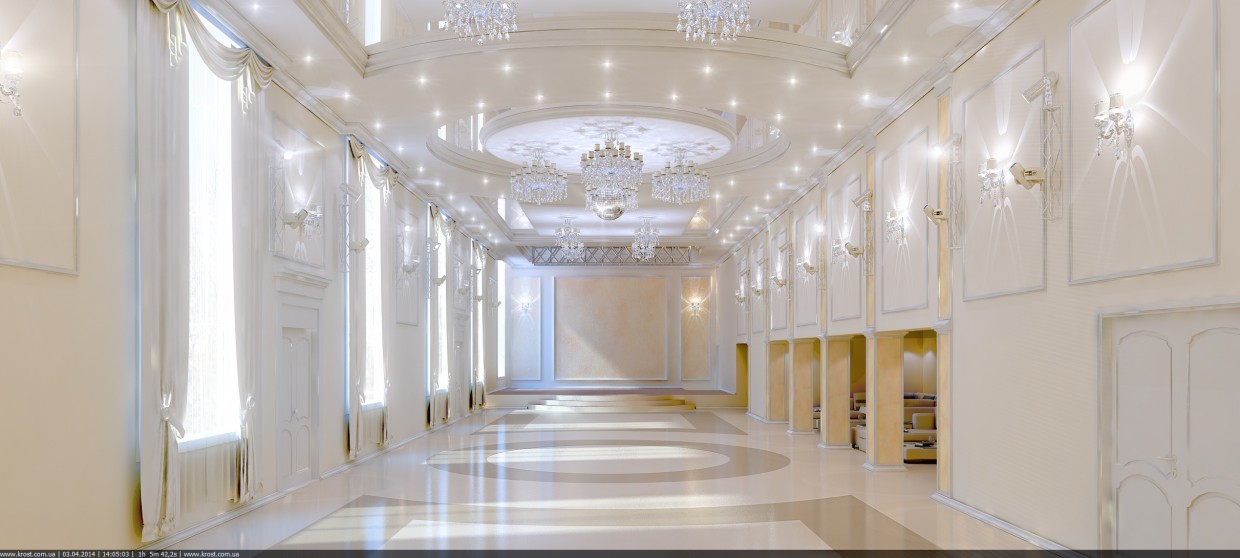 Big Hall in 3d max vray image