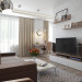 Wohnzimmer-Küche-Combo in 3d max vray Bild