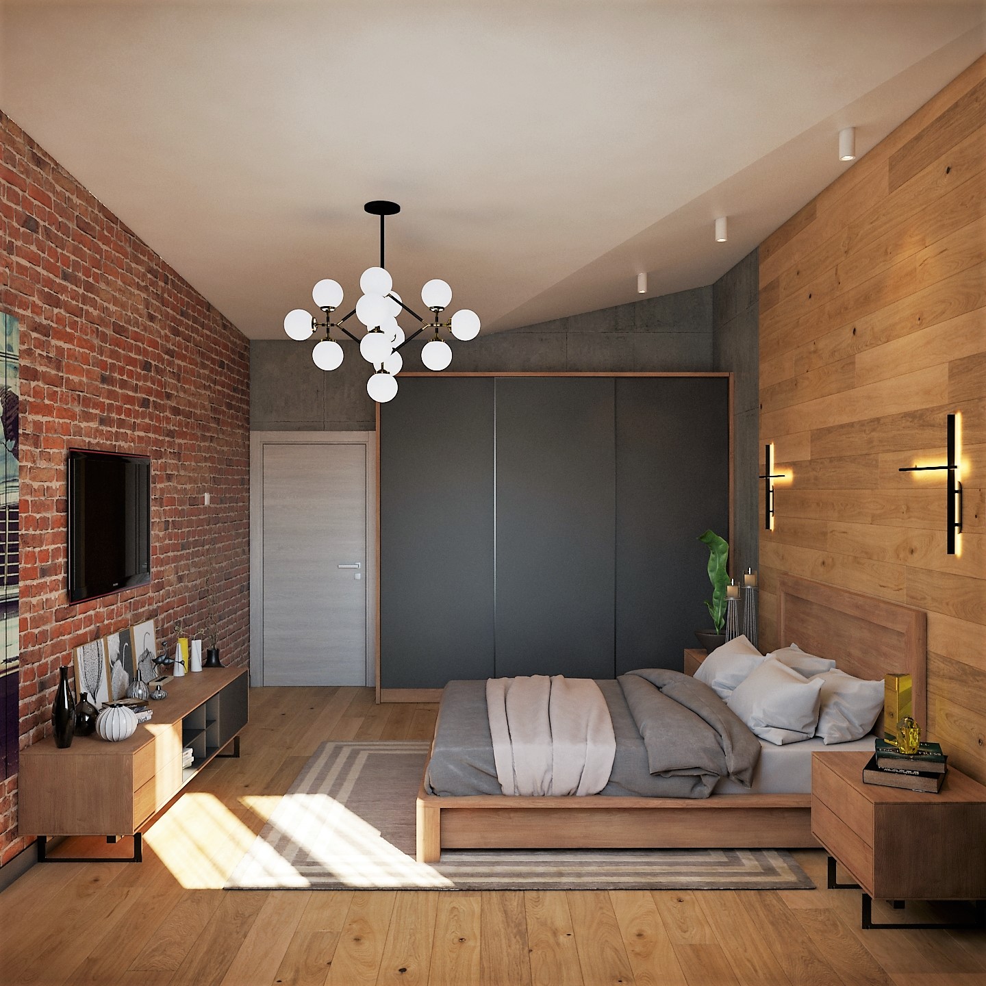imagen de Dormitorio de un joven soltero en 3d max vray 5.0
