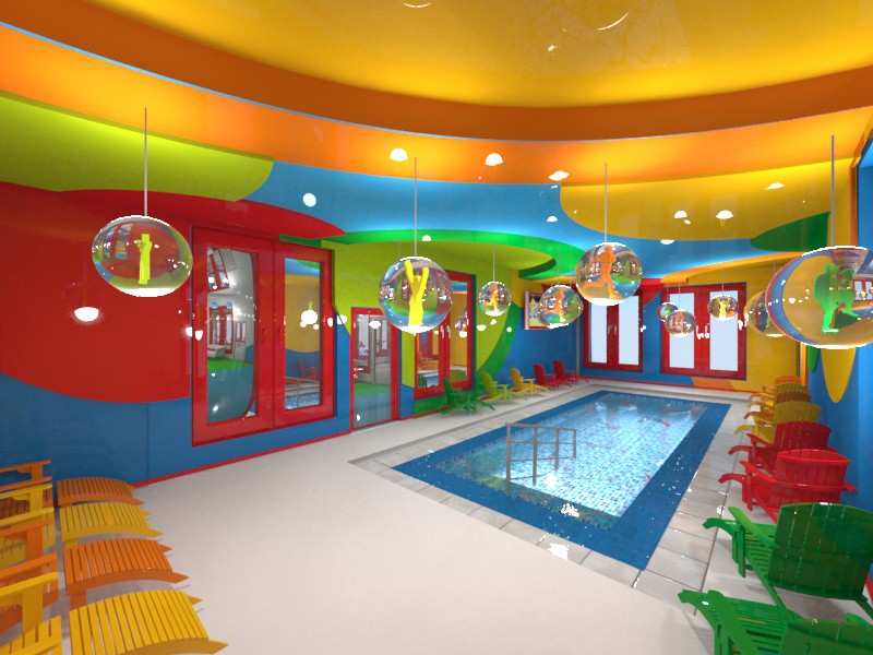 Fitness Club Alex fitnes in 3d max vray image