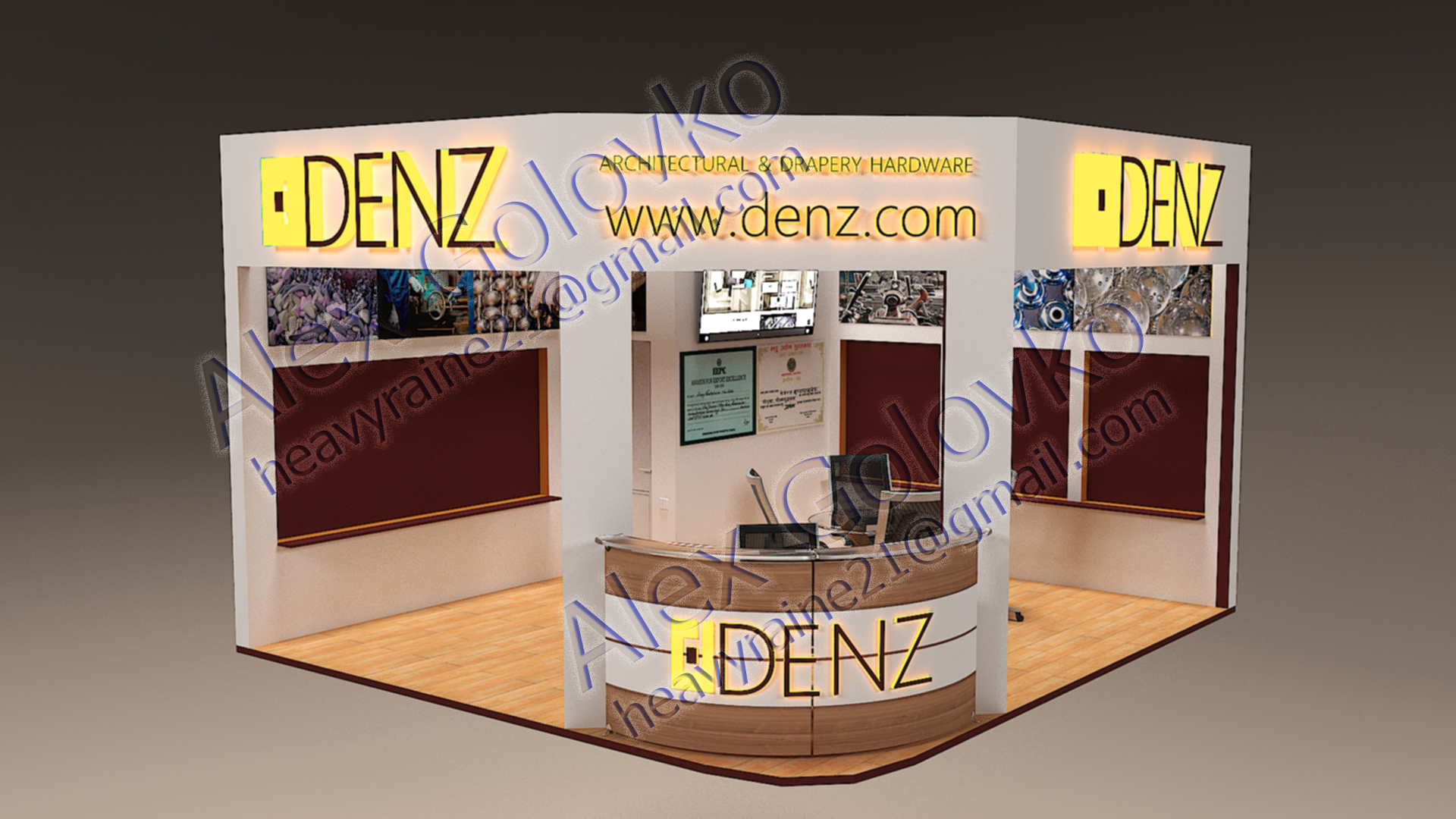 Выставочный стенд DENZ в 3d max vray 3.0 изображение