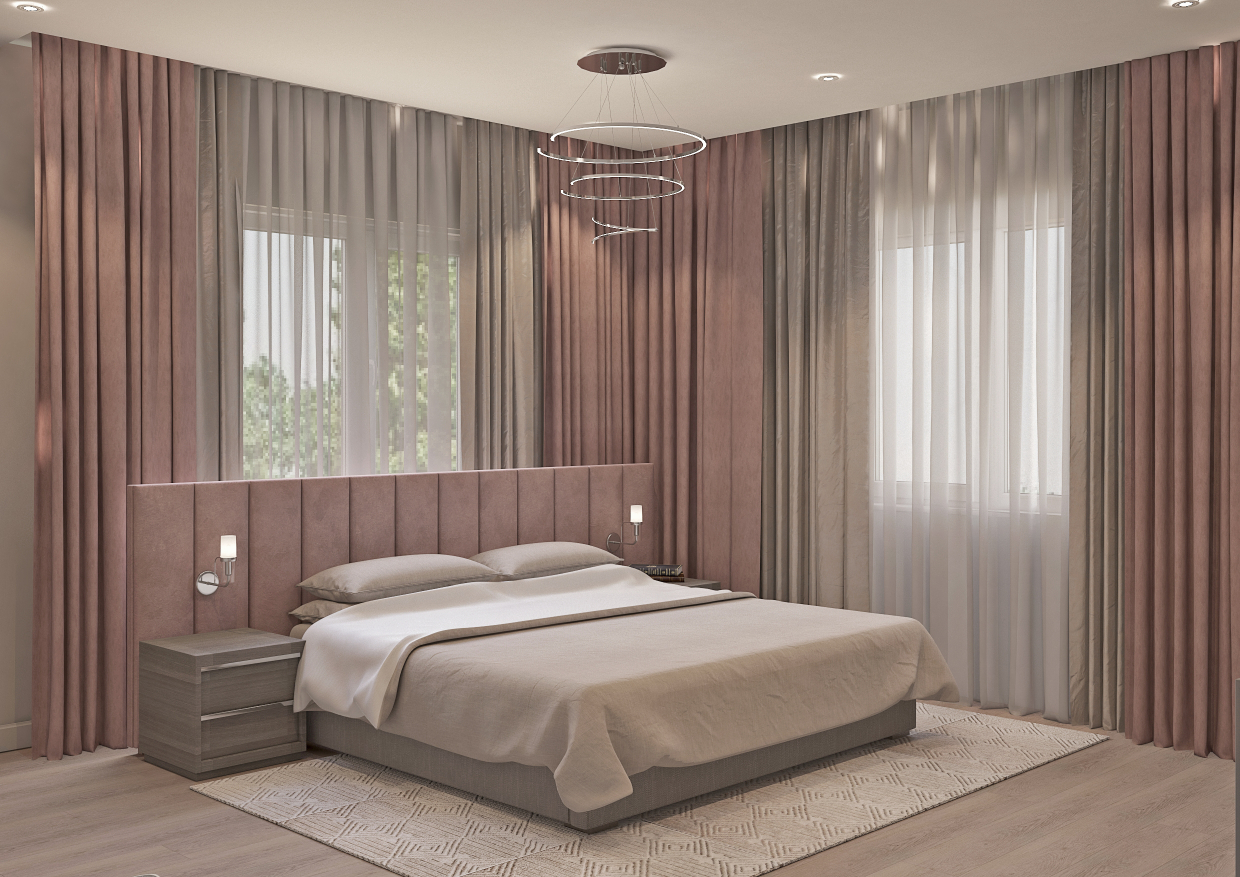 Camera da letto in una casa privata in 3d max vray 3.0 immagine