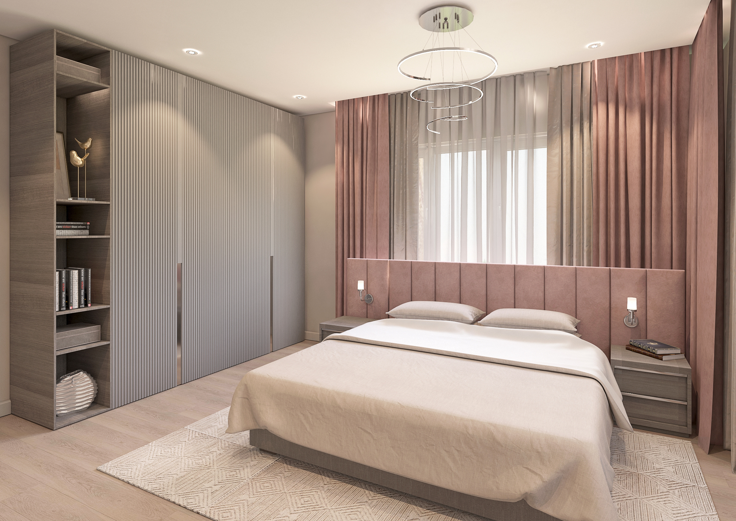 Bedroom in a private house in 3d max vray 3.0 image
