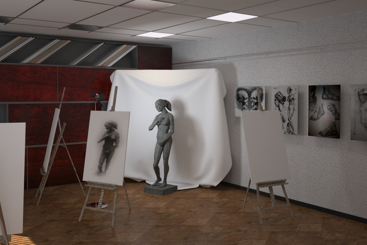 art workshop in 3d max vray image