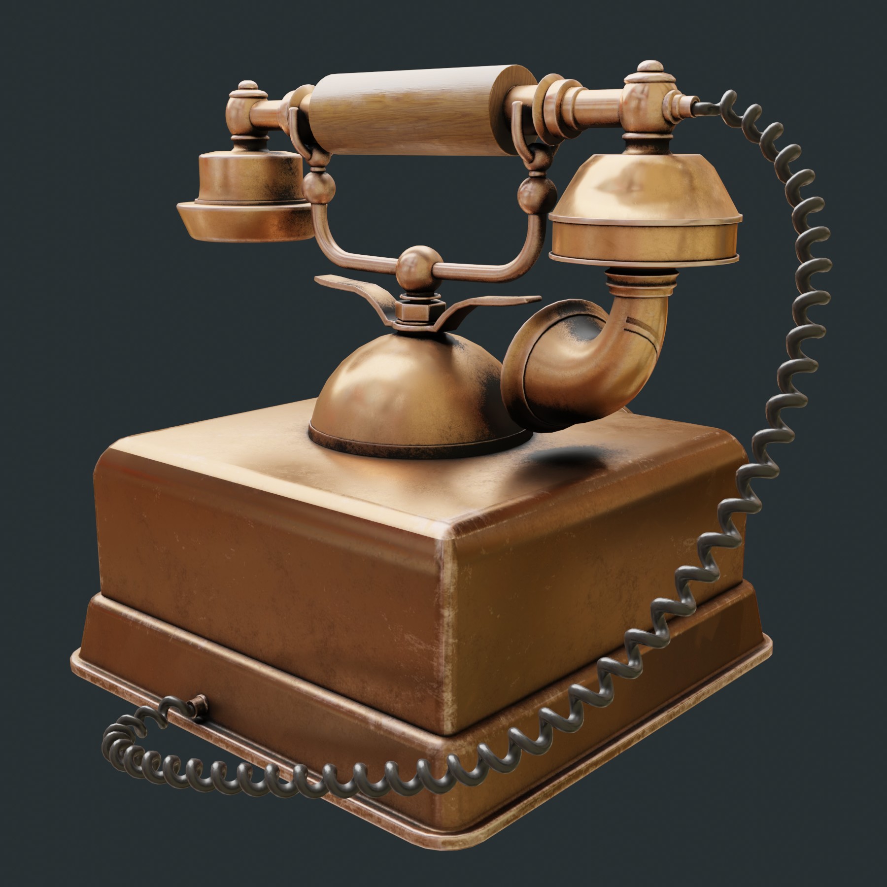 Vintage telephone in Blender cycles render image