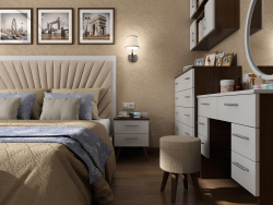 Progetto di interior design per una camera da letto in un appartamento a Chernigov