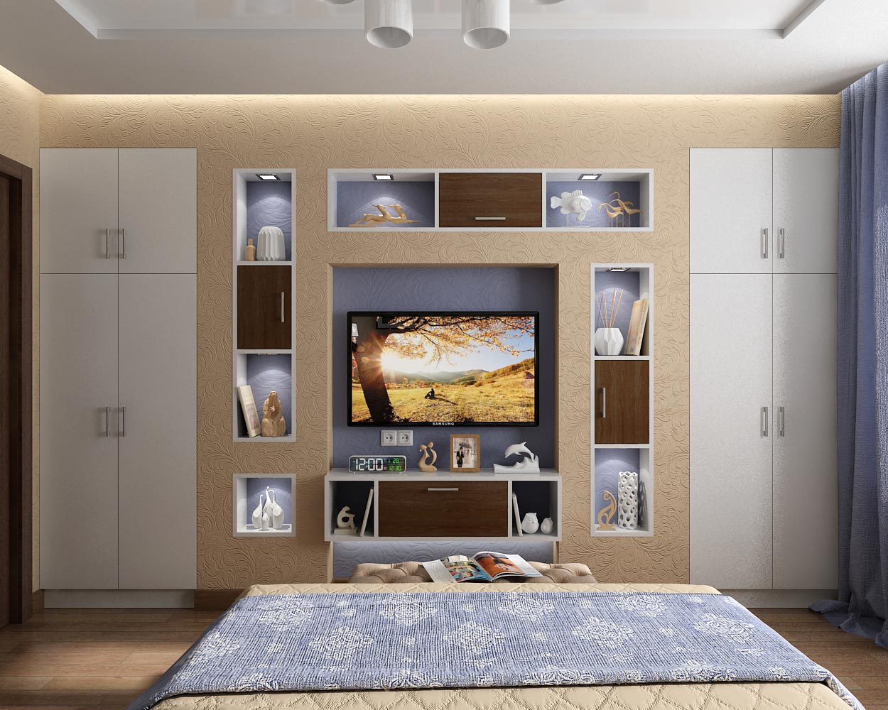 Проект дизайн интерьера спальни в квартире в Чернигове в 3d max vray 1.5 изображение