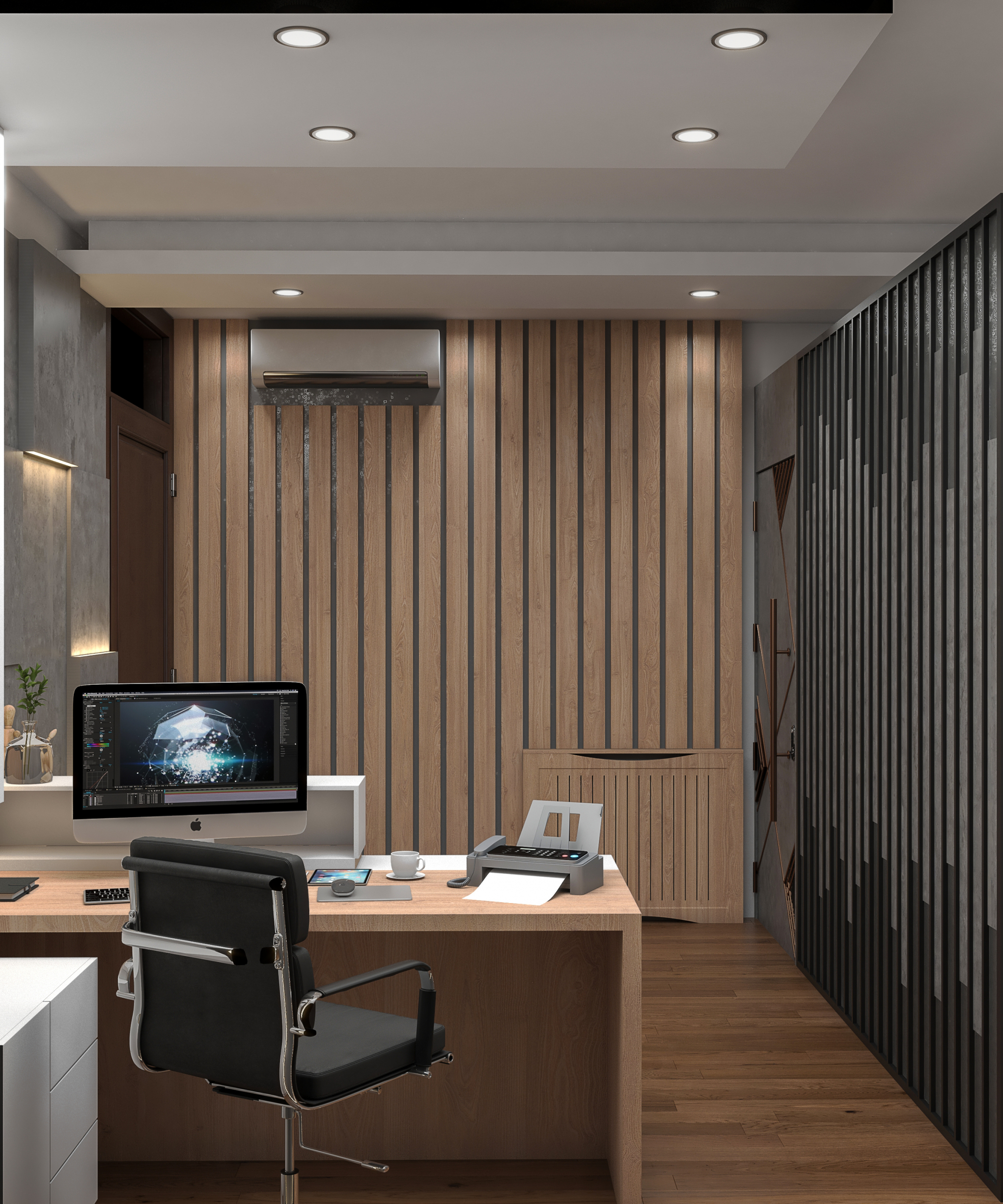 imagen de vestíbulo de la oficina en 3d max vray 5.0