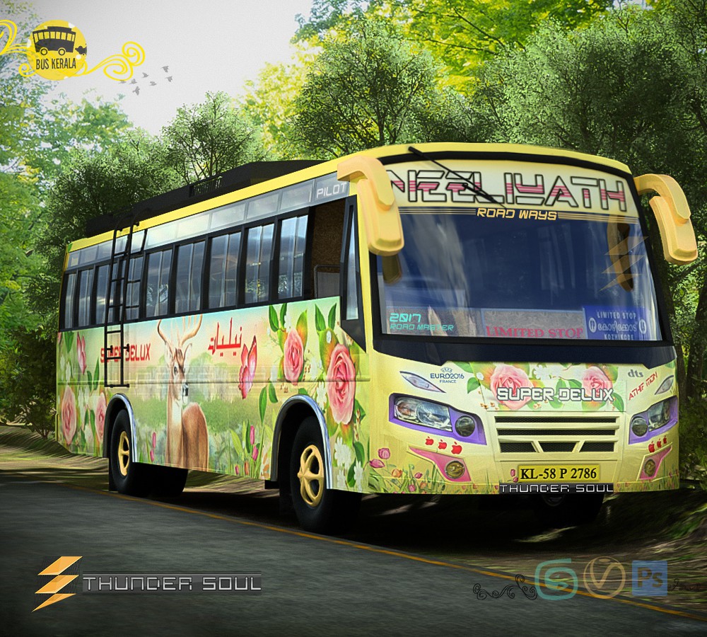 Neeliyath Roadways автобус дизайн Thundersoul в 3d max vray 2.0 изображение
