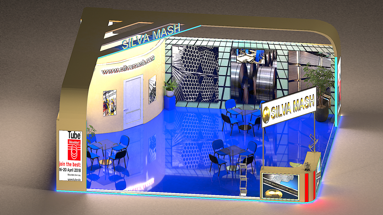 exhibition stand SILVA MASH in 3d max vray 3.0 image