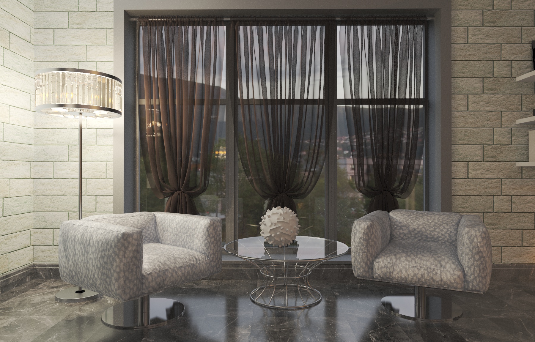 imagen de Sala de estar de estilo moderno. en 3d max vray 3.0