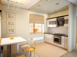 Kitchen-dining room. Design, visualization