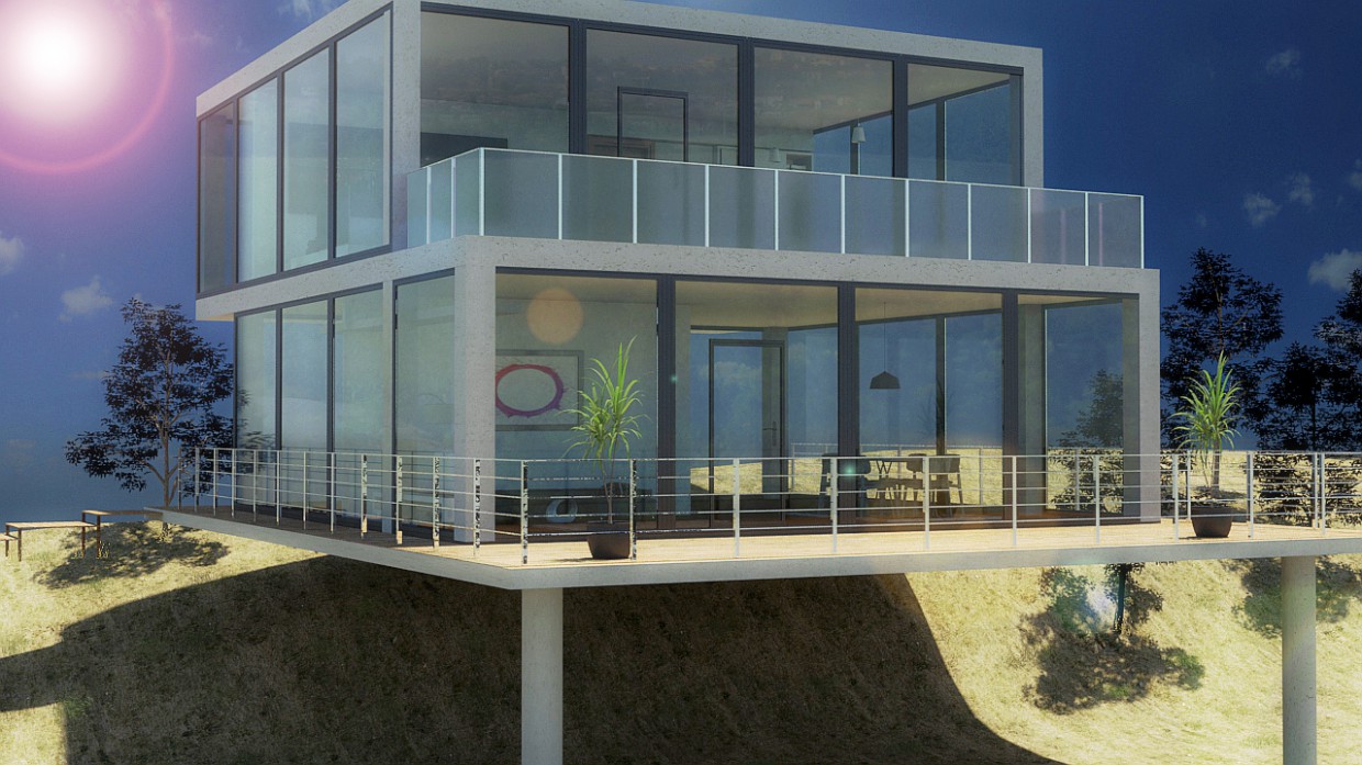 vitreous house in 3d max mental ray image