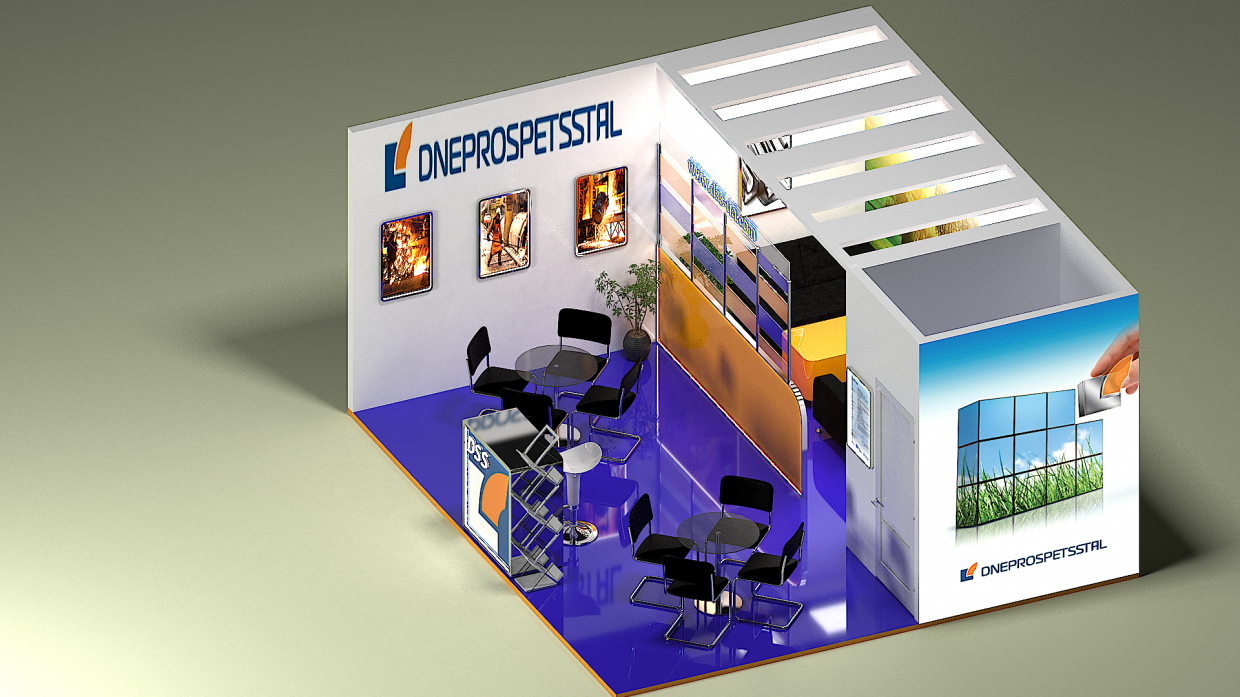 stand d'exposition DNIPROSPETSSTAL dans 3d max vray 3.0 image