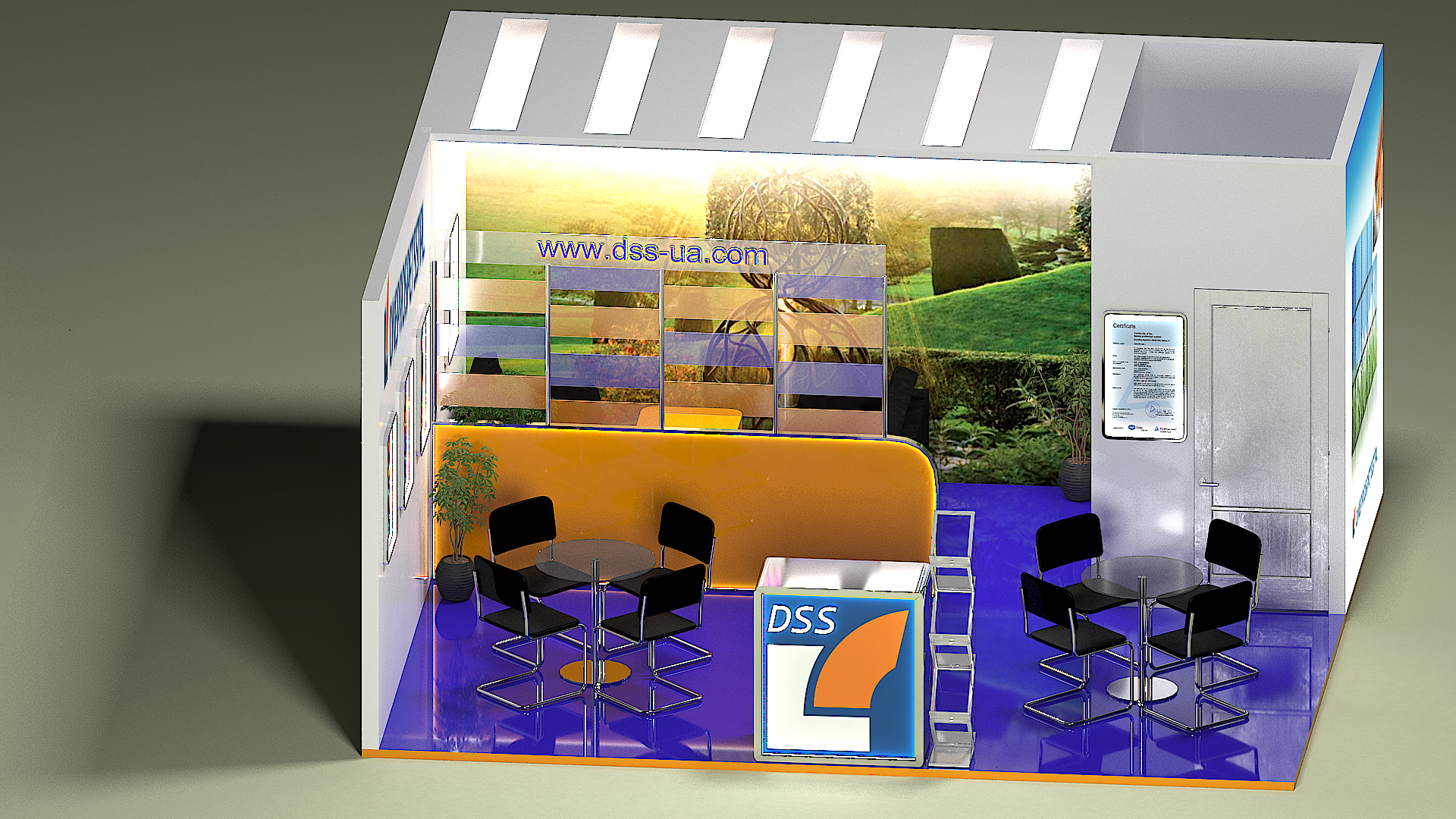 exhibition stand DNIPROSPETSSTAL in 3d max vray 3.0 image