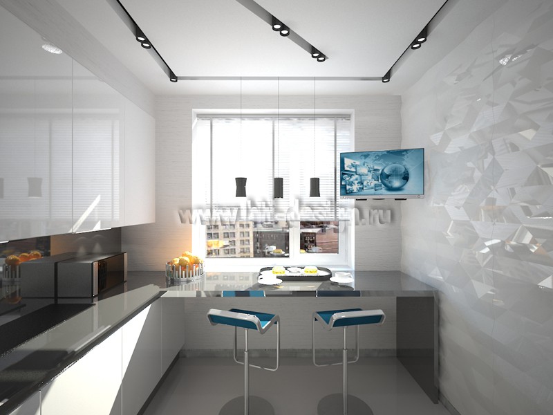 Yüksek teknoloji stil unsurları ile mutfak in 3d max vray 2.0 resim