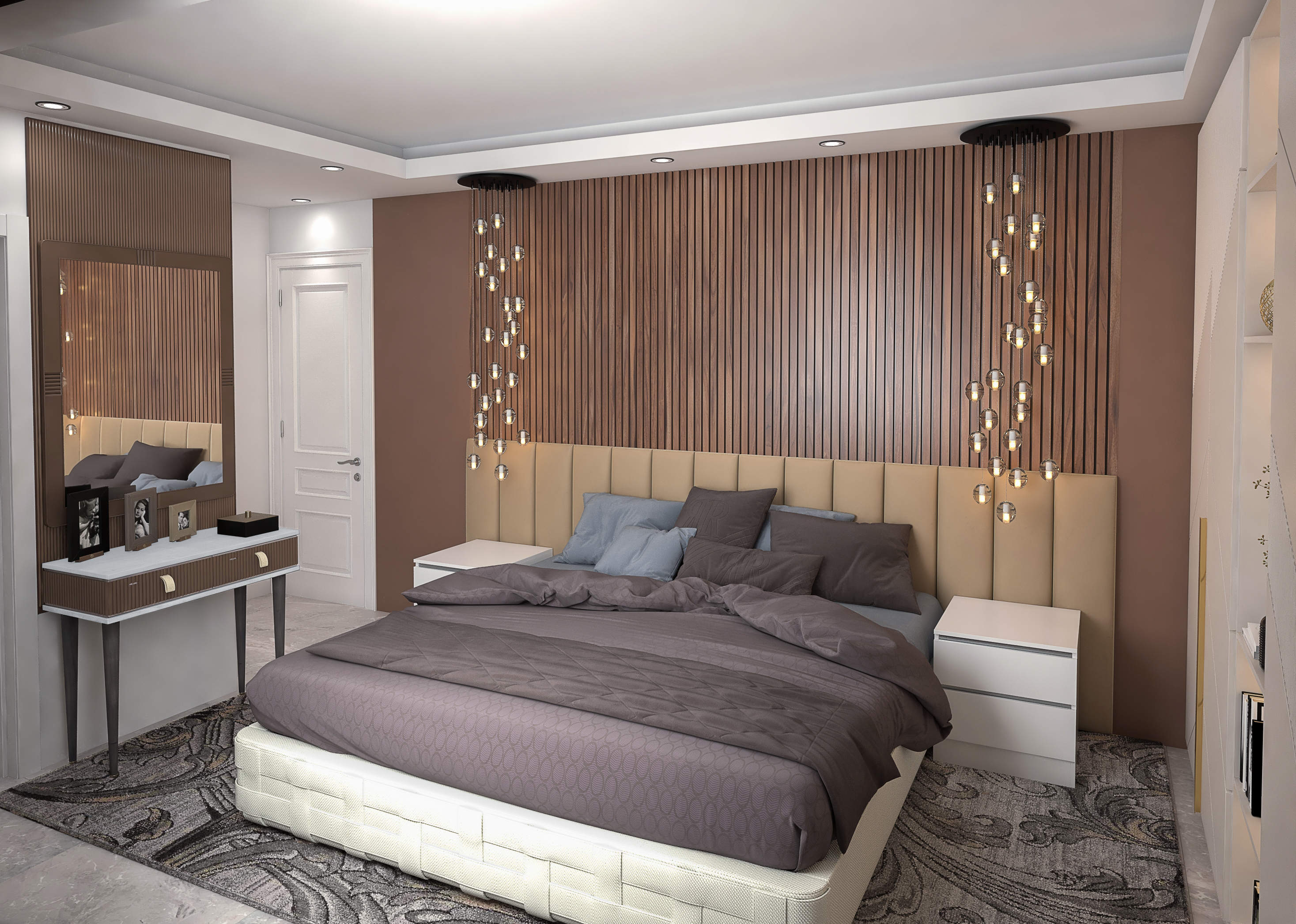 imagen de dormitorio de lujo en 3d max vray 5.0