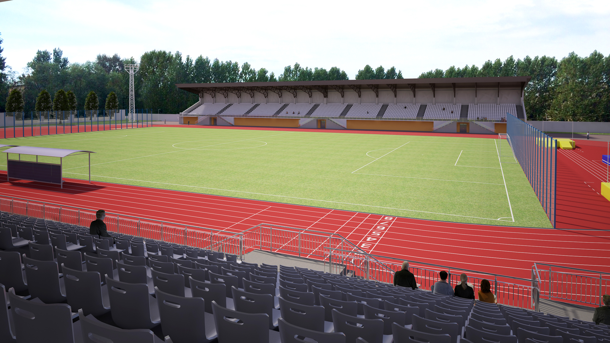 imagen de Estadio "Mashinostroitel" en 3d max vray 3.0