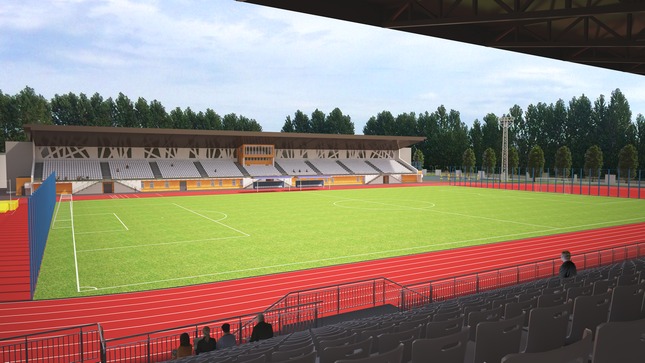 imagen de Estadio "Mashinostroitel" en 3d max vray 3.0
