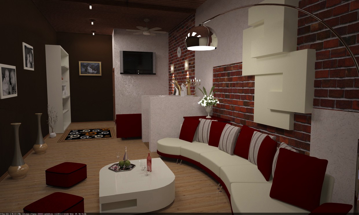 Sala de estar em 3d max vray 2.0 imagem