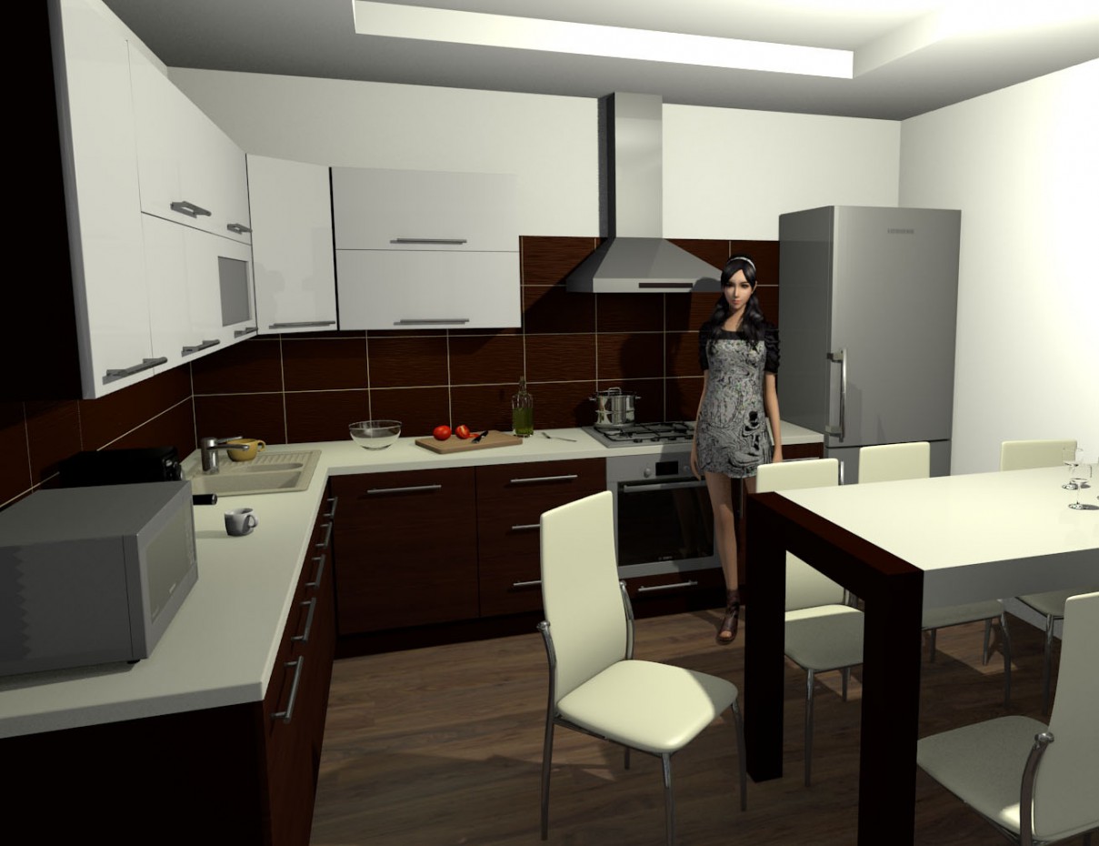 Kitchen in the country house in Blender Other image