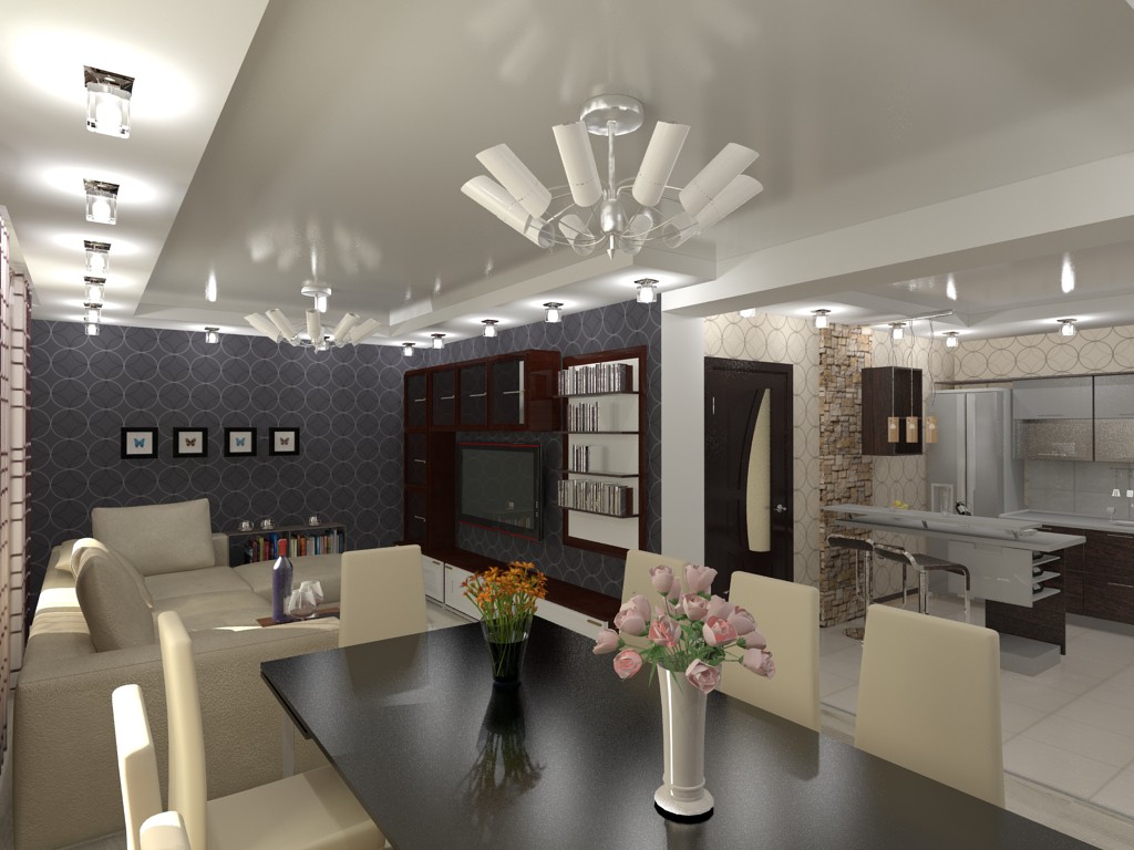 Living room (a house in Odessa) in 3d max vray image