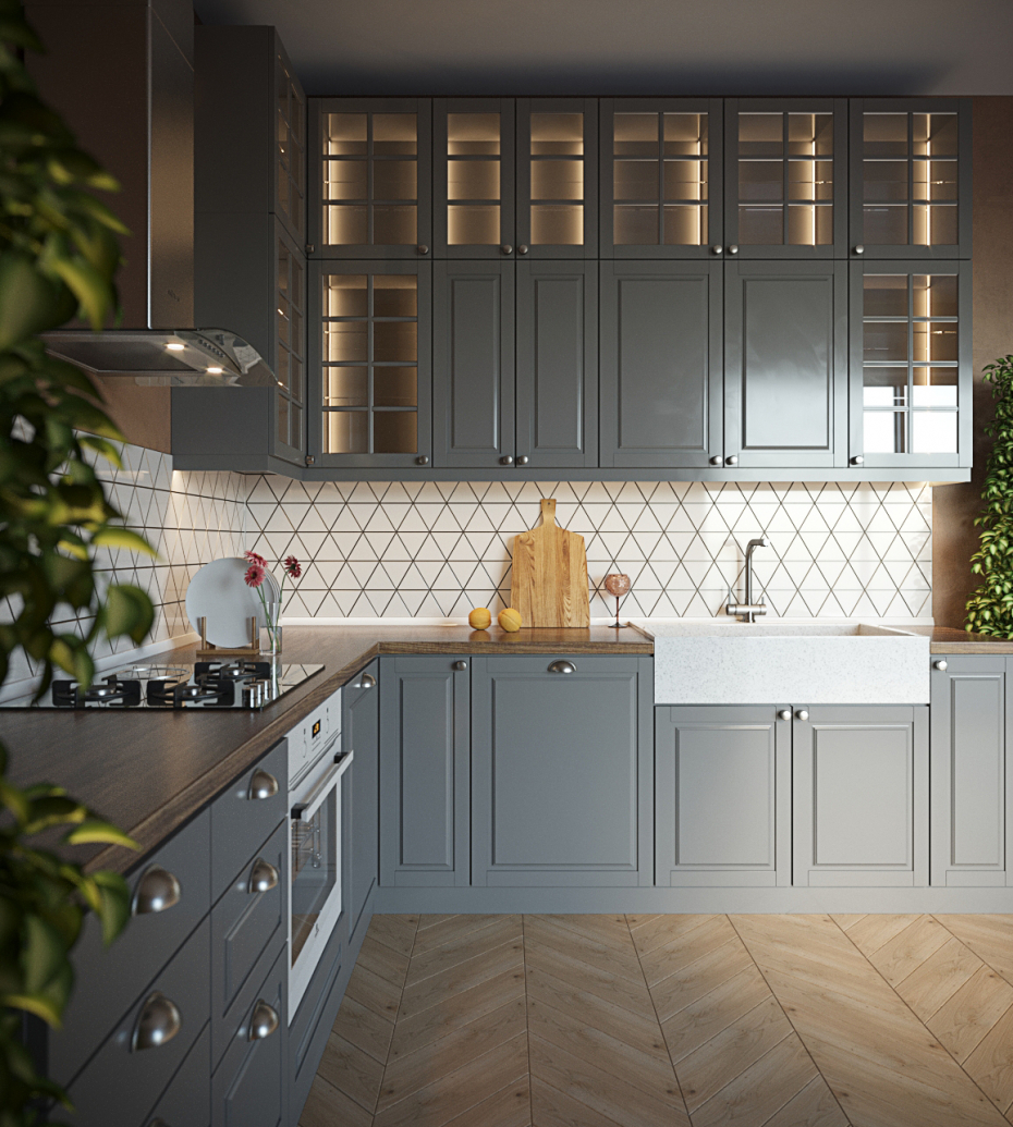 Kitchen in 3d max corona render image