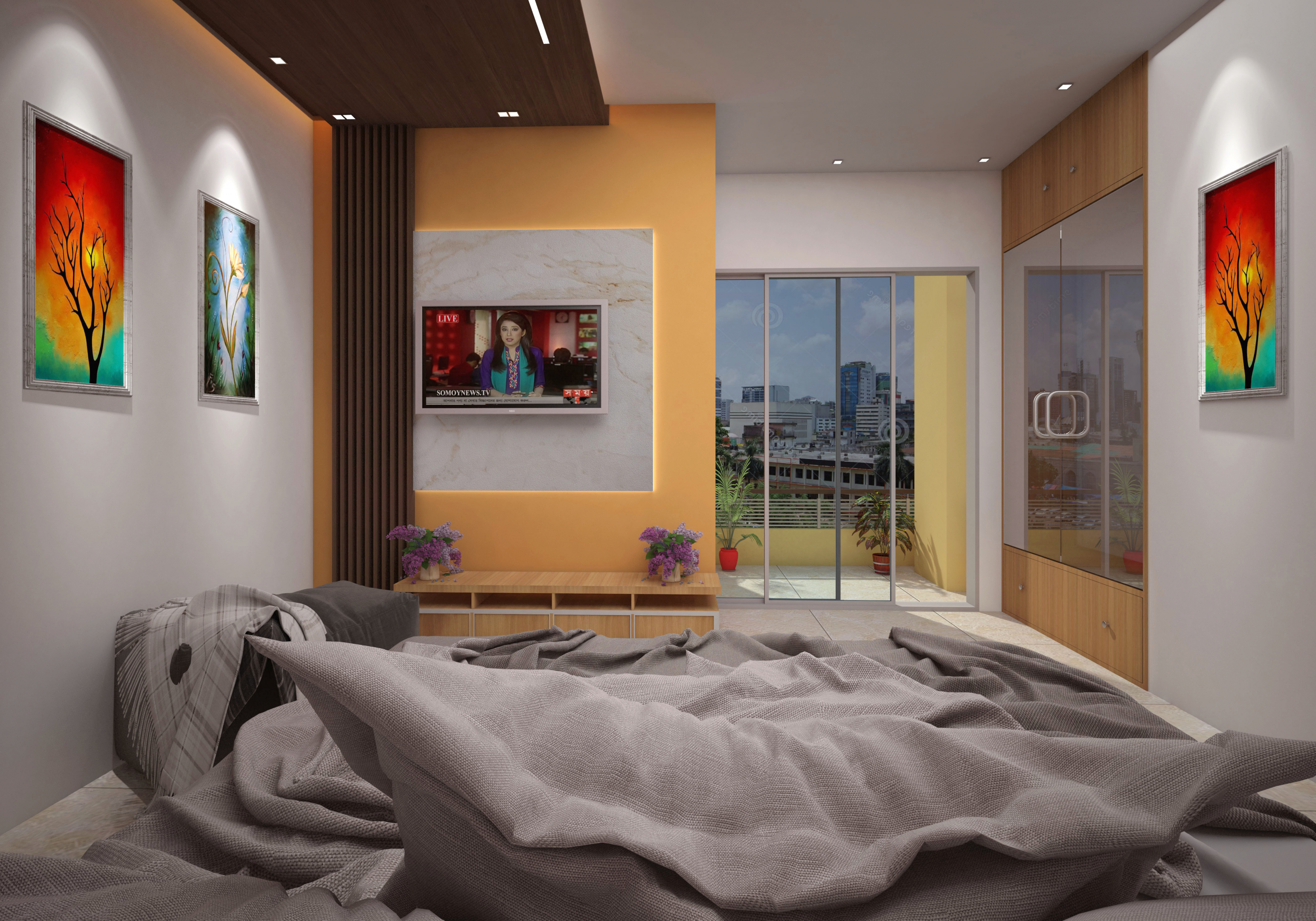 Bed room in 3d max vray 3.0 image