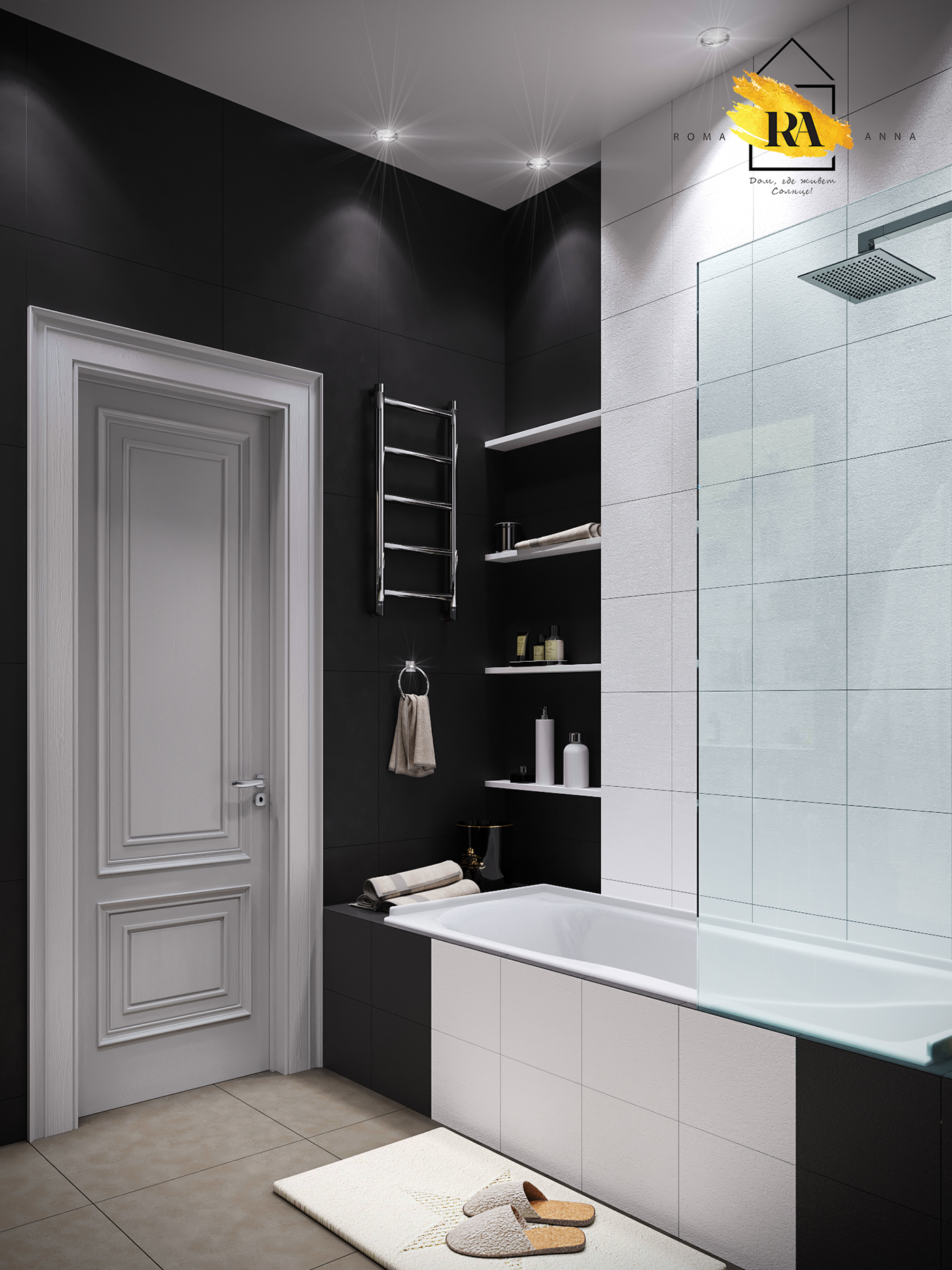 Bathroom visualization in 3d max corona render image