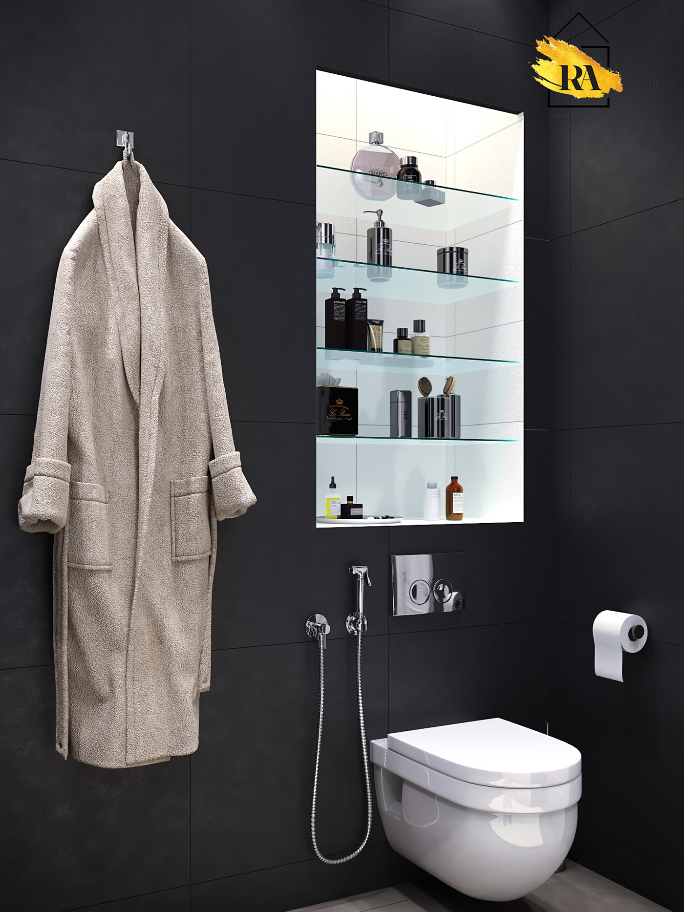 Visualisation de salle de bain dans 3d max corona render image