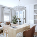 Wohnzimmer in weiß in 3d max corona render Bild