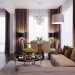 Wohnzimmer + Küche in 3d max corona render Bild