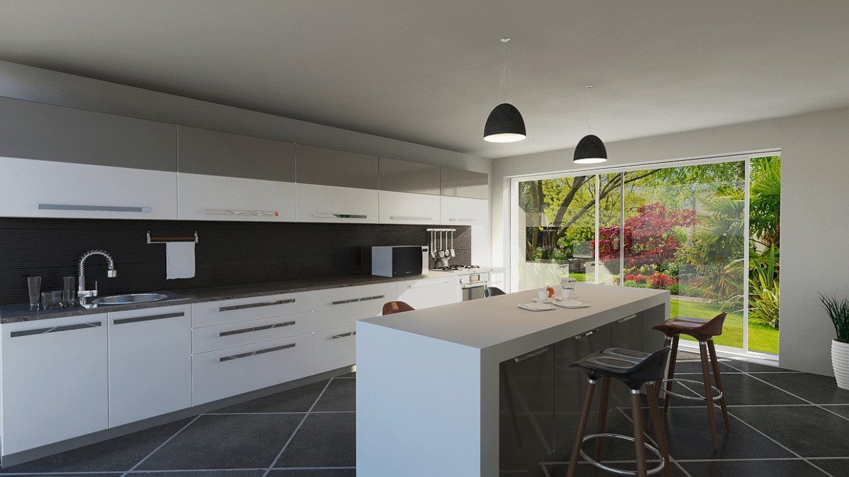 kitchen in 3d max mental ray image