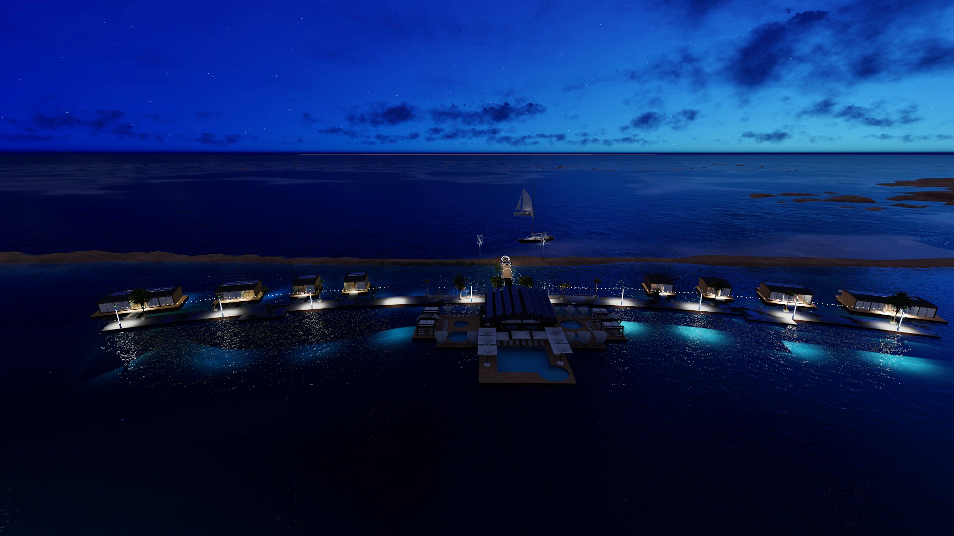 Skyline schwimmendes Resort in 3d max Other Bild